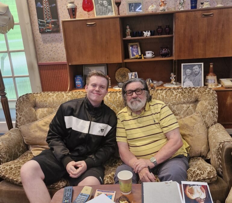 Luke with TV star Ricky Tomlinson